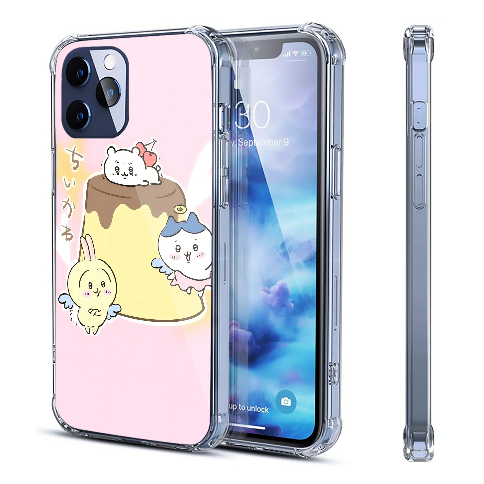 （画像用） ちいかわ Chii-kawa 【iPhone 12シリーズ対応】透明スマホケース（クリアソフトケース）